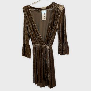 NWT L'AGENCE Tan Velvet Dress